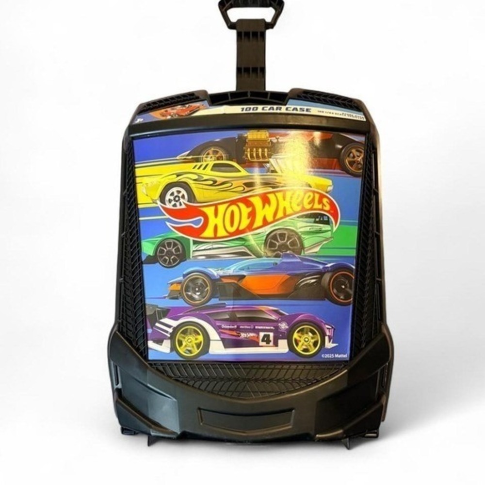Hot Wheels 100 Car Rolling Storage Case with Wheels & Retractable Handle